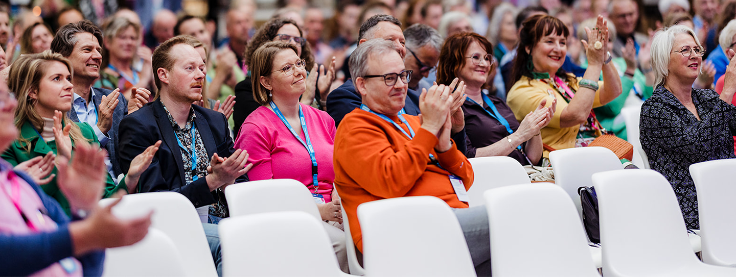 Reactie publiek na keynotespreker van het Dimpact-congres 2023